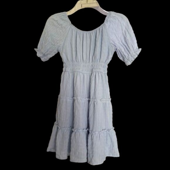Love Squared Girls Other - Love Squared Girls Fully Lined Baby Blue Cottage Core Ruffle Dress Size 12 #M